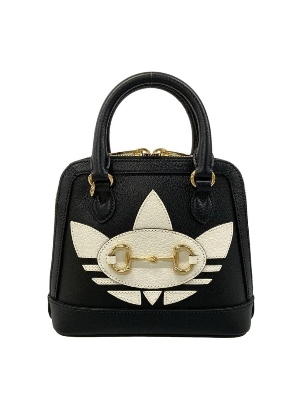 Gucci Handbag Horsebit Black White Adidas Collaboration Leather - Picture 1 of 15